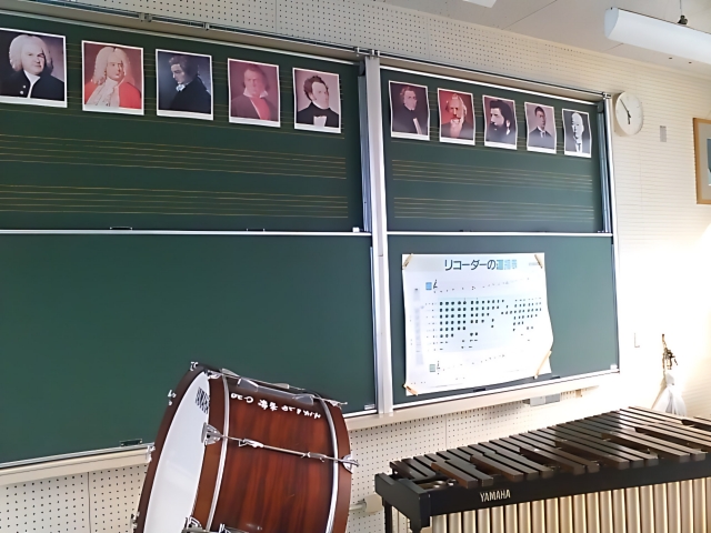 音楽室の偉人の写真